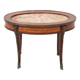 Louis XV Style Kingwood and Marble Coffee Table For Sale