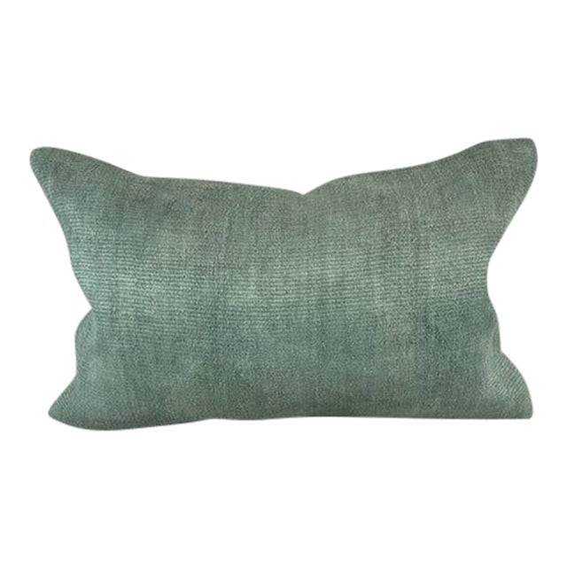 16 x 24 Hemp Pillow Turkish Cushion Natural Spanish Green Pillow Cushion Cover For Sale