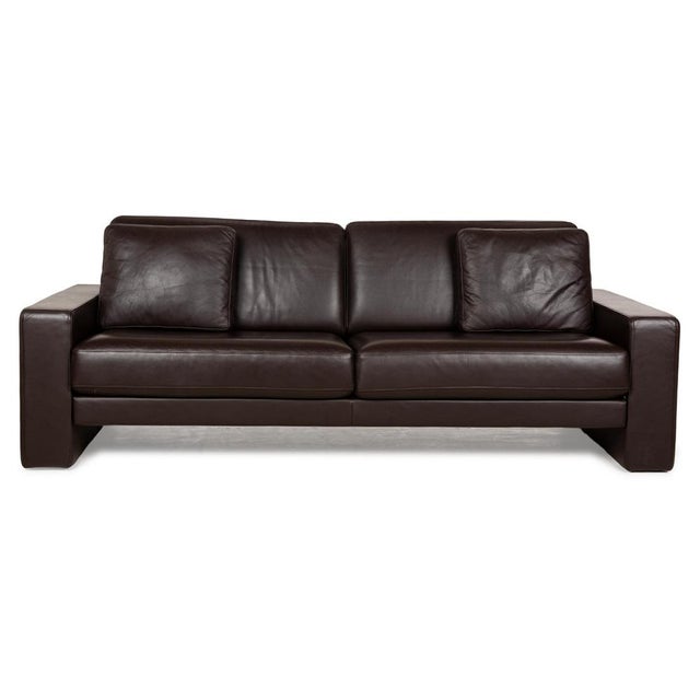 Ego Leather Three-Seater Brown Sofa from Rolf Benz For Sale - Image 11 of 11