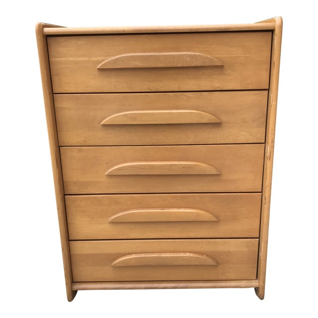 1950 S Vintage Mid Century Templeton Tall Maple Wood Dresser