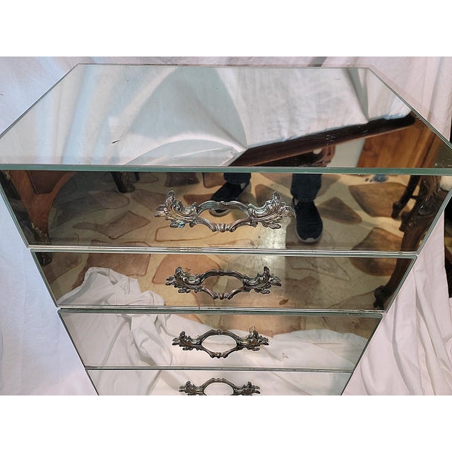 1950s 1950s Mirrored Midcentury Chest Nightstand by Hickman For Sale - Image 5 of 11