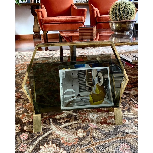 1970s Modern Brass Magazine Rack, Italy 1970 For Sale - Image 5 of 13