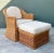 Wood Vintage Braided Rattan Lounge Chair and Ottoman For Sale - Image 7 of 12
