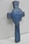 Vintage Religious Jesus Sculpted Resin Blue Mid Century Wall Crucifix Cross For Sale - Image 9 of 14