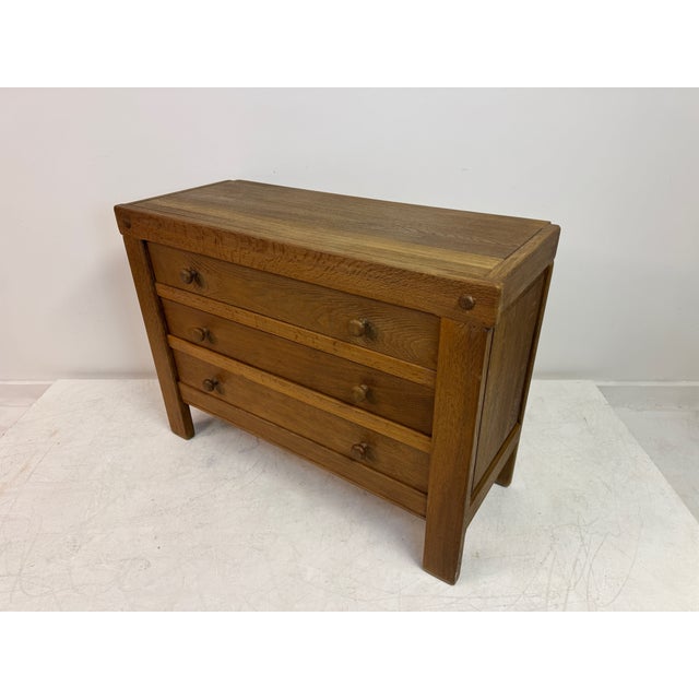 Brown Brutalist Oak Chest of Drawers, 1970s For Sale - Image 8 of 14