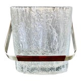 Mid-Century Modern Ice Bucket With Textured Ice Glass, Japan, Circa 1960s For Sale