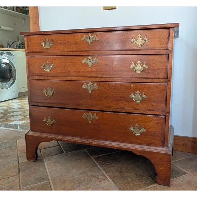 Late 19th Century Antique Chippendale Solid Mahogany 4-Drawer Chest of Drawers For Sale - Image 5 of 7