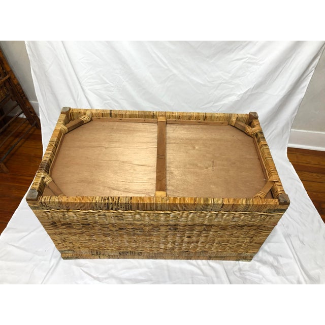 1970s Vintage Wicker Rattan Trunk Chairish