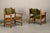Mid-Century Modern Vintage Danish Razorblade Armchairs in Oak and Fabric by Henning Kjærnulf for Farsø Møbelfabrik, 1960s, Set of 2 For Sale - Image 3 of 18