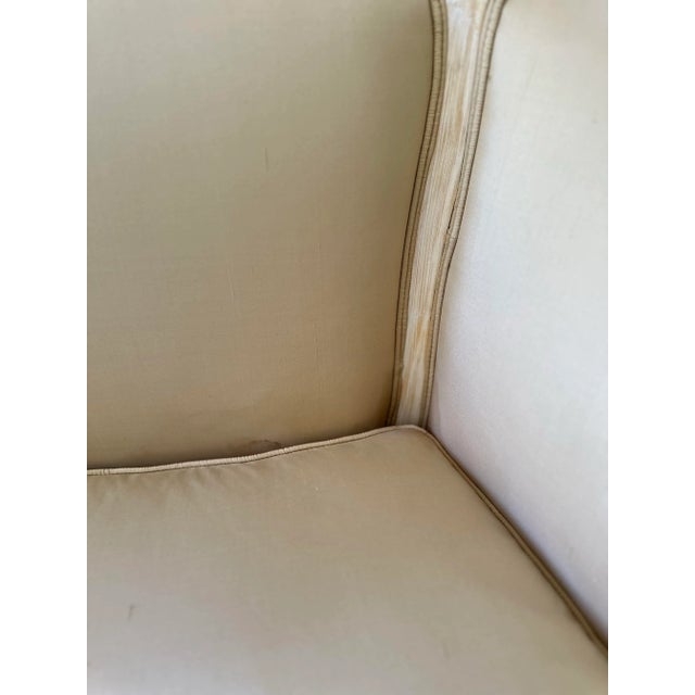 French Champagne Gold Chair and Ottoman For Sale - Image 9 of 11