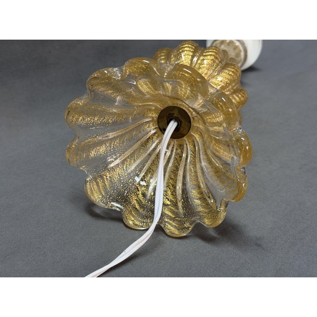 Cordonato d'Oro Table Lamp in Murano Glass from Barovier & Toso, 1960s For Sale - Image 6 of 7