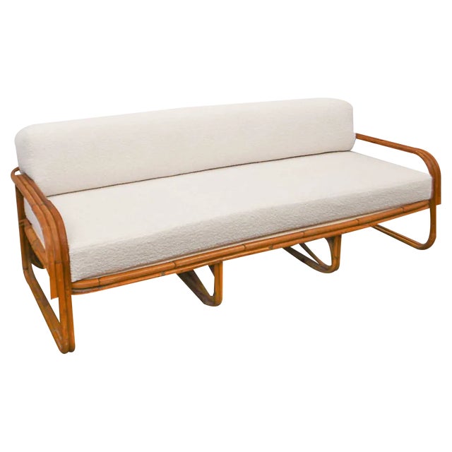 Dedar Fabric Bamboo Sofa, 1970s For Sale