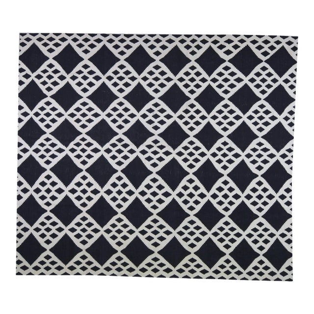 Vintage Turkish Anatolian Hand Made Natural Color Modern Kilim,8'8"x9'10" For Sale
