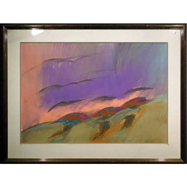 1990s Mark Dickson Untitled Mix Media, Pastel and Watercolor Abstract Hand Signed Art For Sale