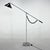 Unique adjustable floor lamp with extendable arm made in Italy in the 1960's. The lamp has a marble base, chrome body,...