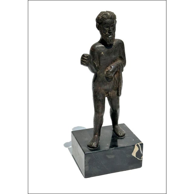 Late 19th Century Antique Grand Tour Etruscan Bronze Nude Bacchus Type Statue Sculpture For Sale - Image 5 of 5