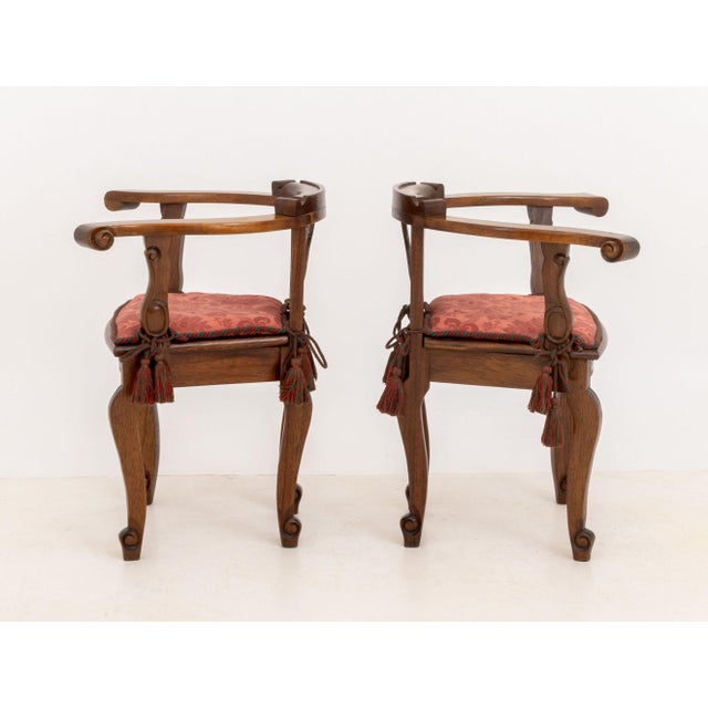 Pair of Lyre Form Back Walnut Tub Chairs For Sale - Image 4 of 11