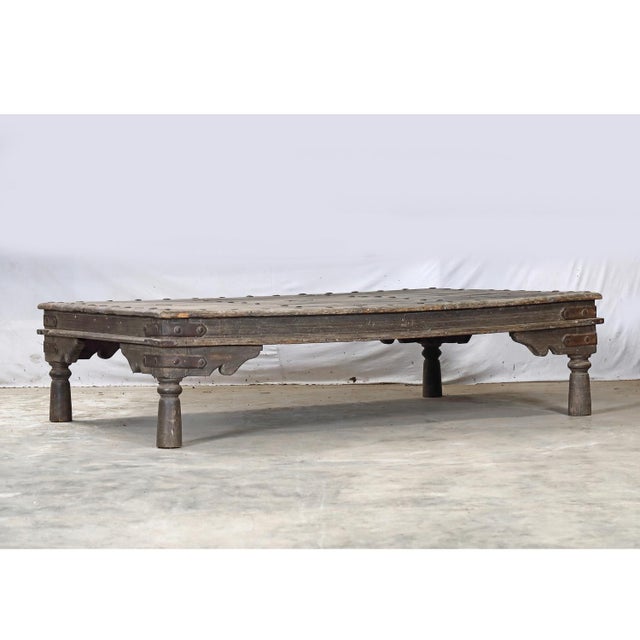 Wood Antique Indian Teakwood Low Table For Sale - Image 7 of 7