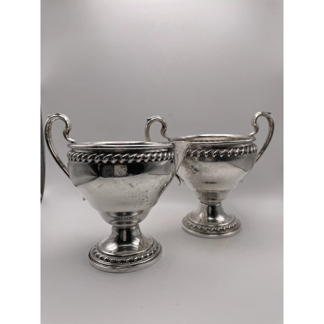 This is gorgeous Antique F.B. Rogers Sterling Silver Creamer & Sugar Bowl set circa 1910. It is weighted at the bottom. F....