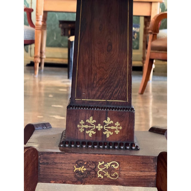 19th Century Regency Rosewood Center Table With Brass Inlay For Sale - Image 4 of 14