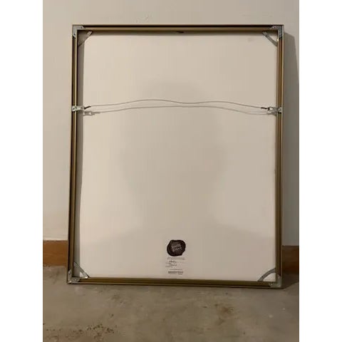 Mid-Century Japanese woodblock print entitled "Bright Spaces" by Hiroyuki Tajima, circa 1977. The print is numbered 50-16...