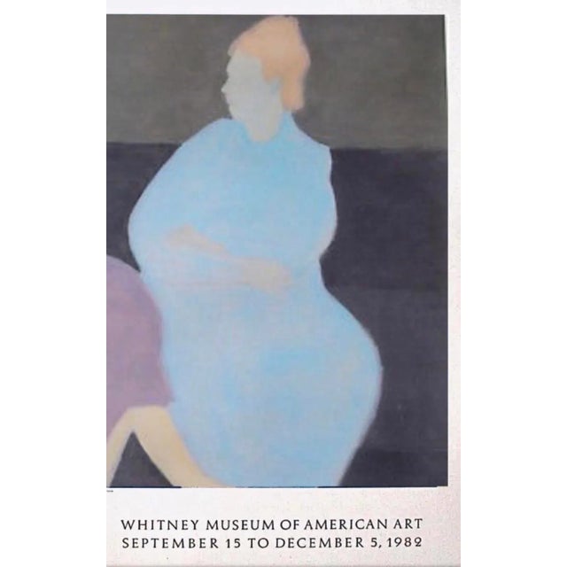 Milton Avery 80s Rare Oversized Vintage Original Milton Avery Exhibition Lithograph Poster "The Conversation" the Whitney Museum of Art New York 1982. For Sale - Image 4 of 6
