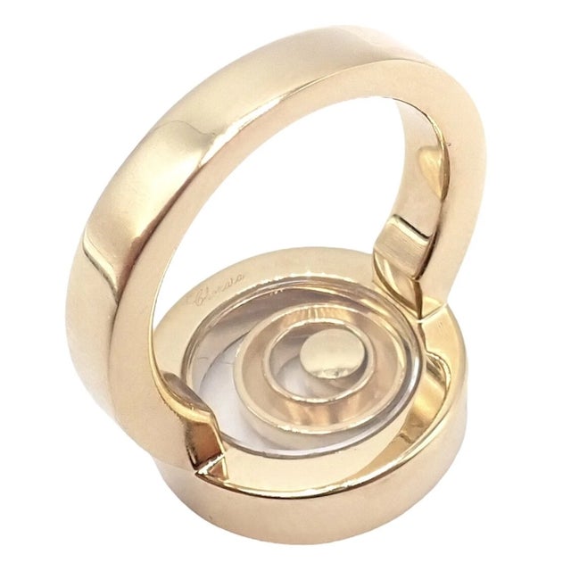 Chopard Chopard Yellow Gold Diamond Double Circle Happy Spirit Ring, Size 6.75 For Sale - Image 4 of 12