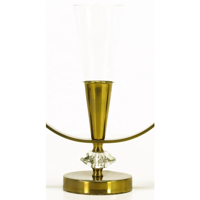 1950s Brass and Crystal Candelabra - a Pair For Sale - Image 5 of 7