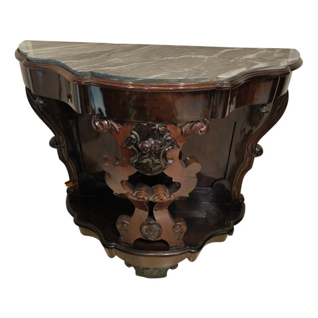 Neapolitan Brown Console, 1890s For Sale