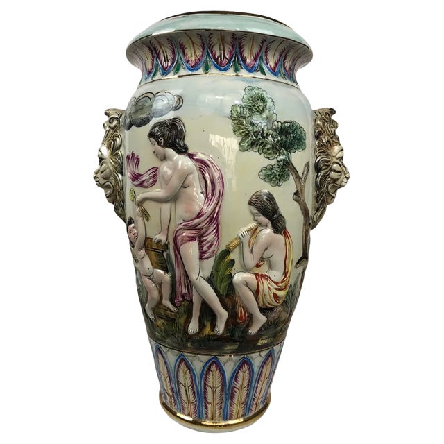 Large Barbott Vase by Ange Capodimonte, 1980s For Sale