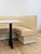 Mid-Century Modern Vintage Retro Diner Banquette Booth Set Chrome Table Cream Vinyl L-Shape For Sale - Image 3 of 18