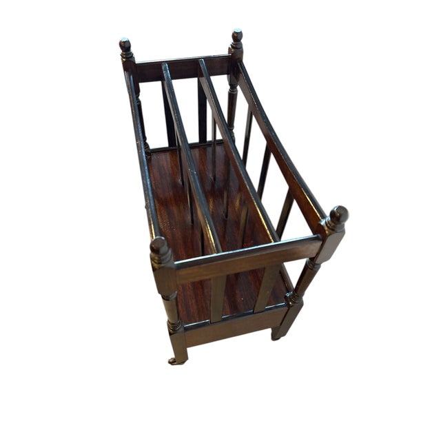 Hollywood Regency Victorian Mahogany Canterbury with Drawer & Castors For Sale - Image 3 of 9