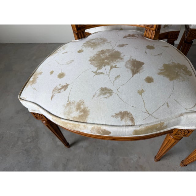 Wood Vintage French Louis XVI Style Cane Back Dining Chairs – Set of 4 For Sale - Image 7 of 12