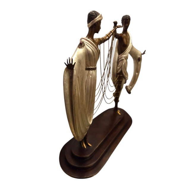 Erte Romain De Tirtoff the Wedding Bronze Sculpture Figural Dance Fine Art 1986 For Sale - Image 12 of 18