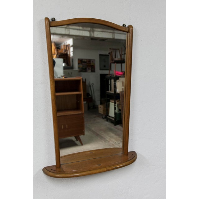 Wood Entryway Mirror with Shelf, 1960s For Sale - Image 7 of 17