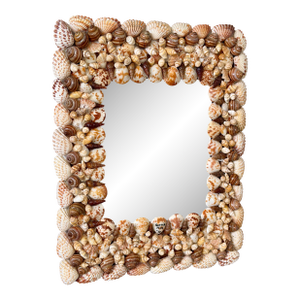 Vintage Organic Coastal Seashell Wall Mirror