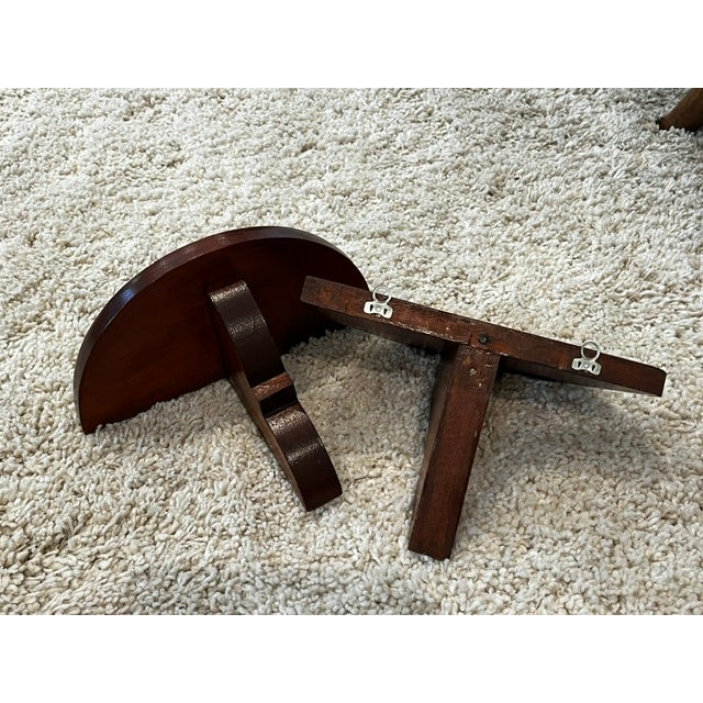 Late 20th Century Vintage Half-Moon Wall Shelves, Pair For Sale - Image 5 of 10