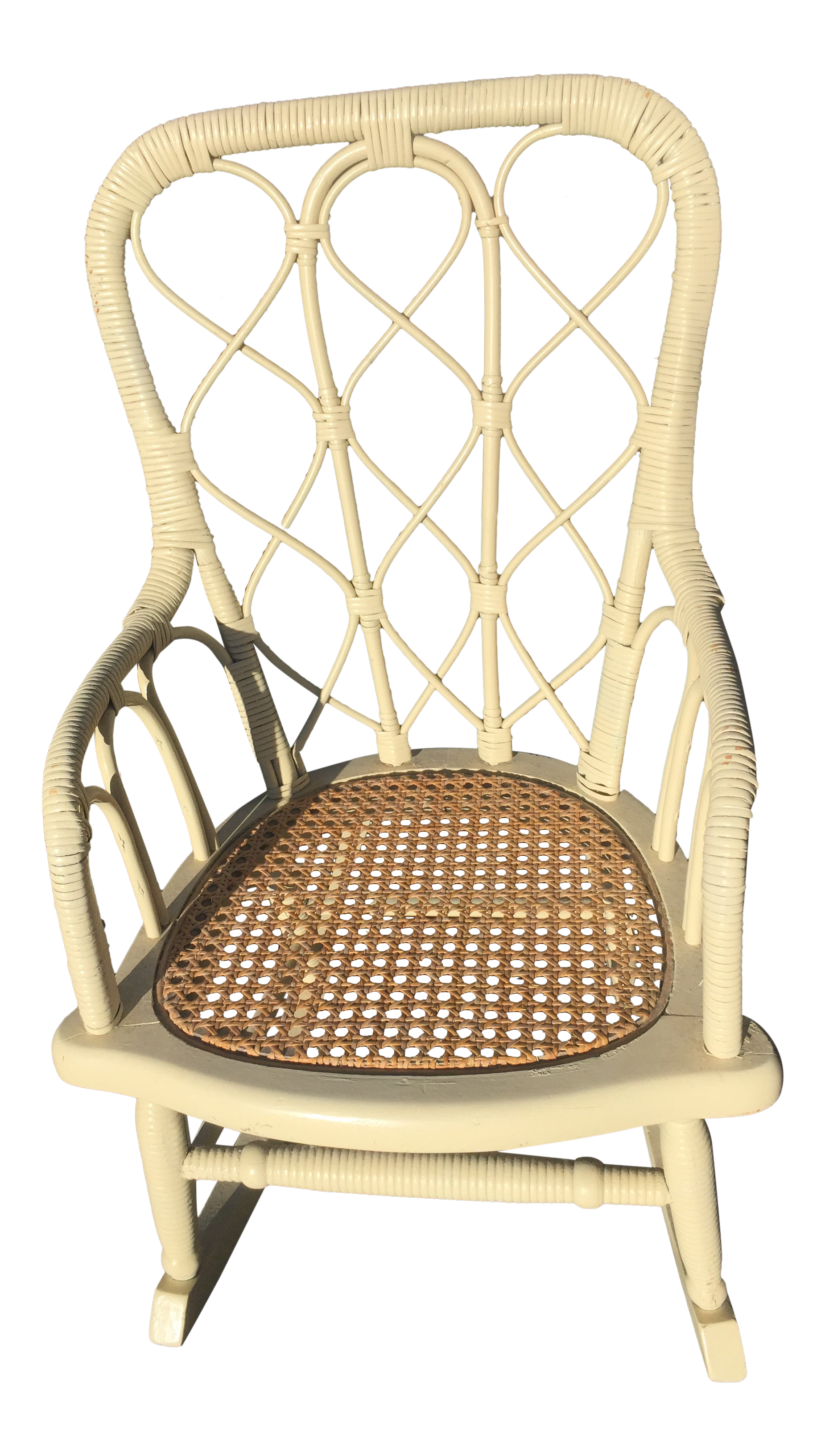 antique childs wicker rocking chair