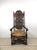 Antique Baroque Style High Back Throne Chair With Carved Wood Detail and Upholstered Seat For Sale - Image 16 of 16