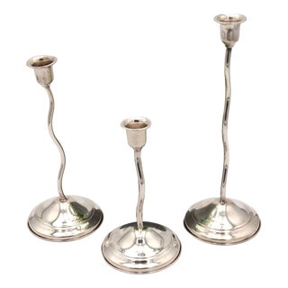 Silver Candlesticks, Set of 3 For Sale