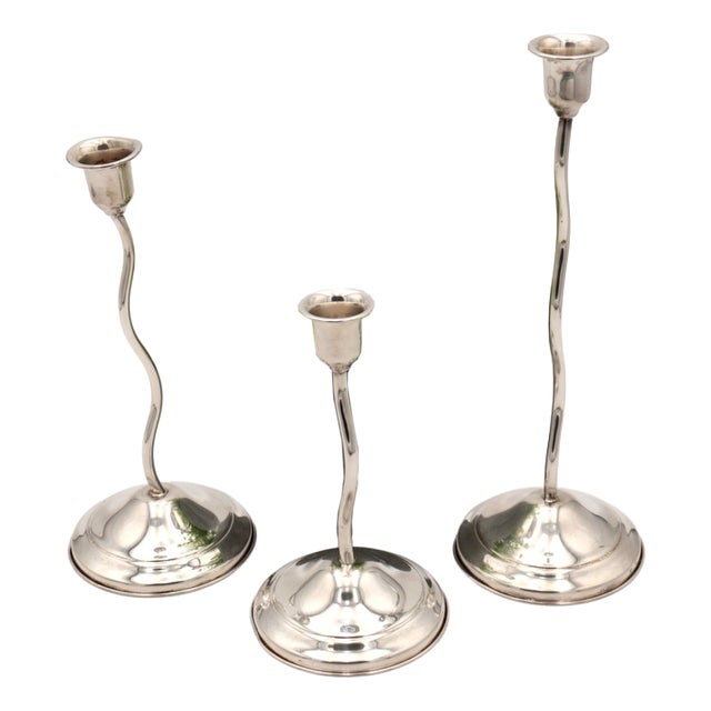 Silver Candlesticks, Set of 3 For Sale