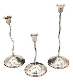Silver Candlesticks, Set of 3