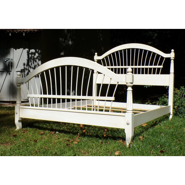 Vintage Ethan Allen Country French Wheatback Queen Bed Frame For Sale In Boston - Image 6 of 15