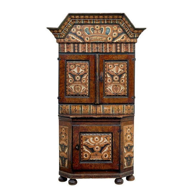 Swedish Hand-Painted Cupboard, 1804 For Sale - Image 10 of 10