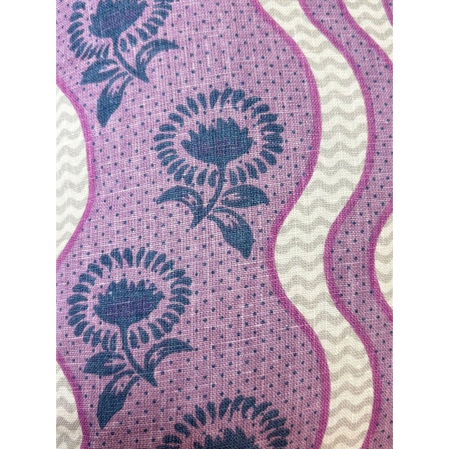 Purple Floral Motif Throw Pillow Cover For Sale - Image 4 of 4
