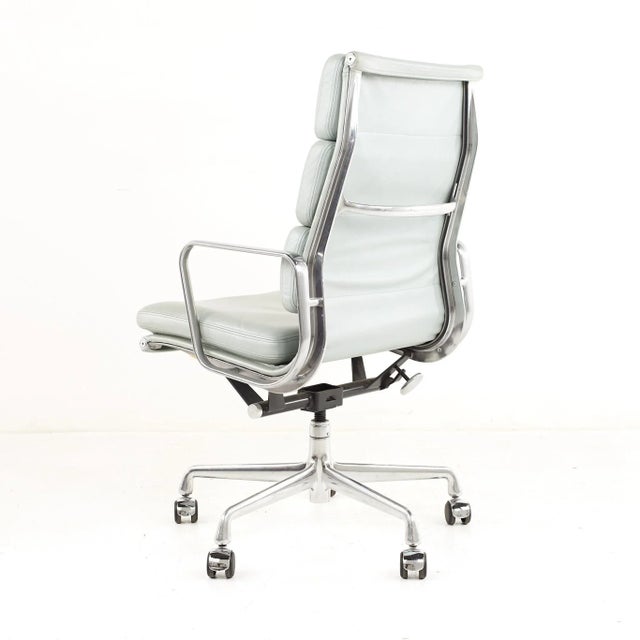 Eames Mid Century Blue Gray Soft Pad Chair For Sale In Chicago - Image 6 of 9