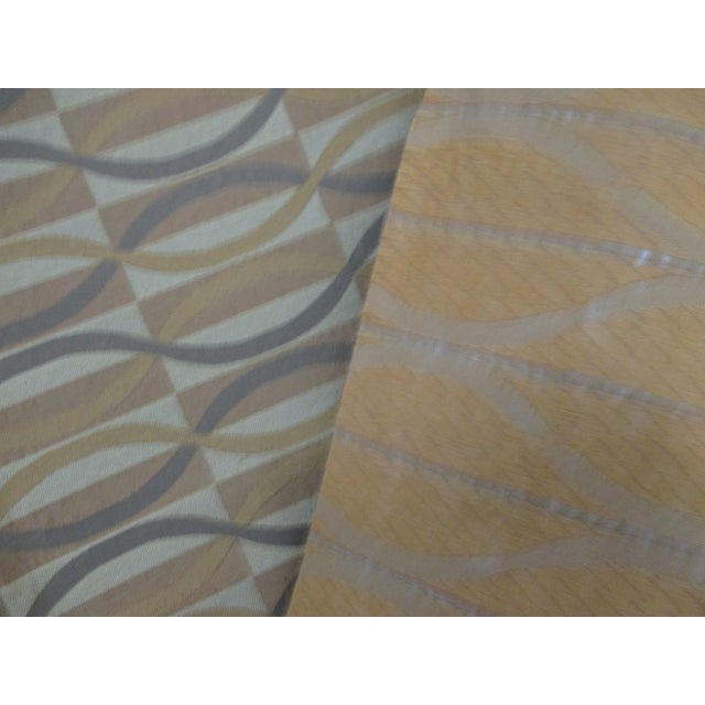 Silk Woven Fabric With Geometric Waves Pattern | Chairish