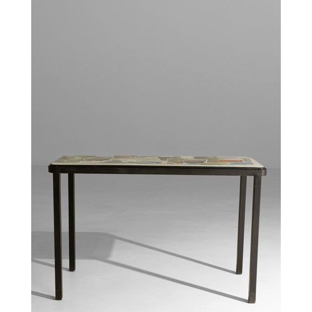 20th Century Italian Metal Coffee Table with Artistic Enamel Top For Sale - Image 18 of 18
