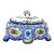 Antique Blue & White & Floral Lidded Tureen For Sale