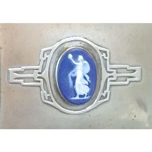 Metal Antique Art Deco Silver Cameo Desk Set For Sale - Image 7 of 9